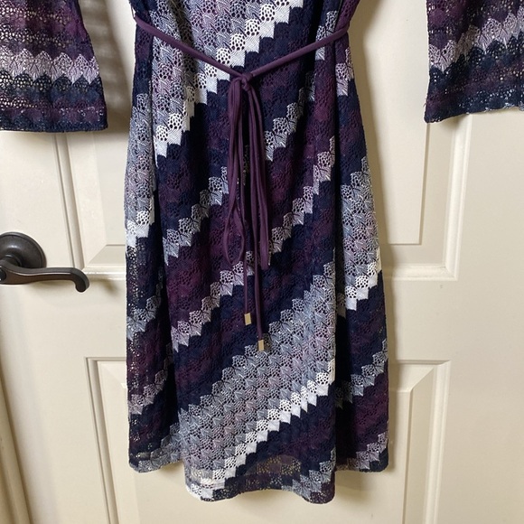 G50. Studio One size 10 Dress Crochet Shell Lined Waist Tie - Picture 3 of 8